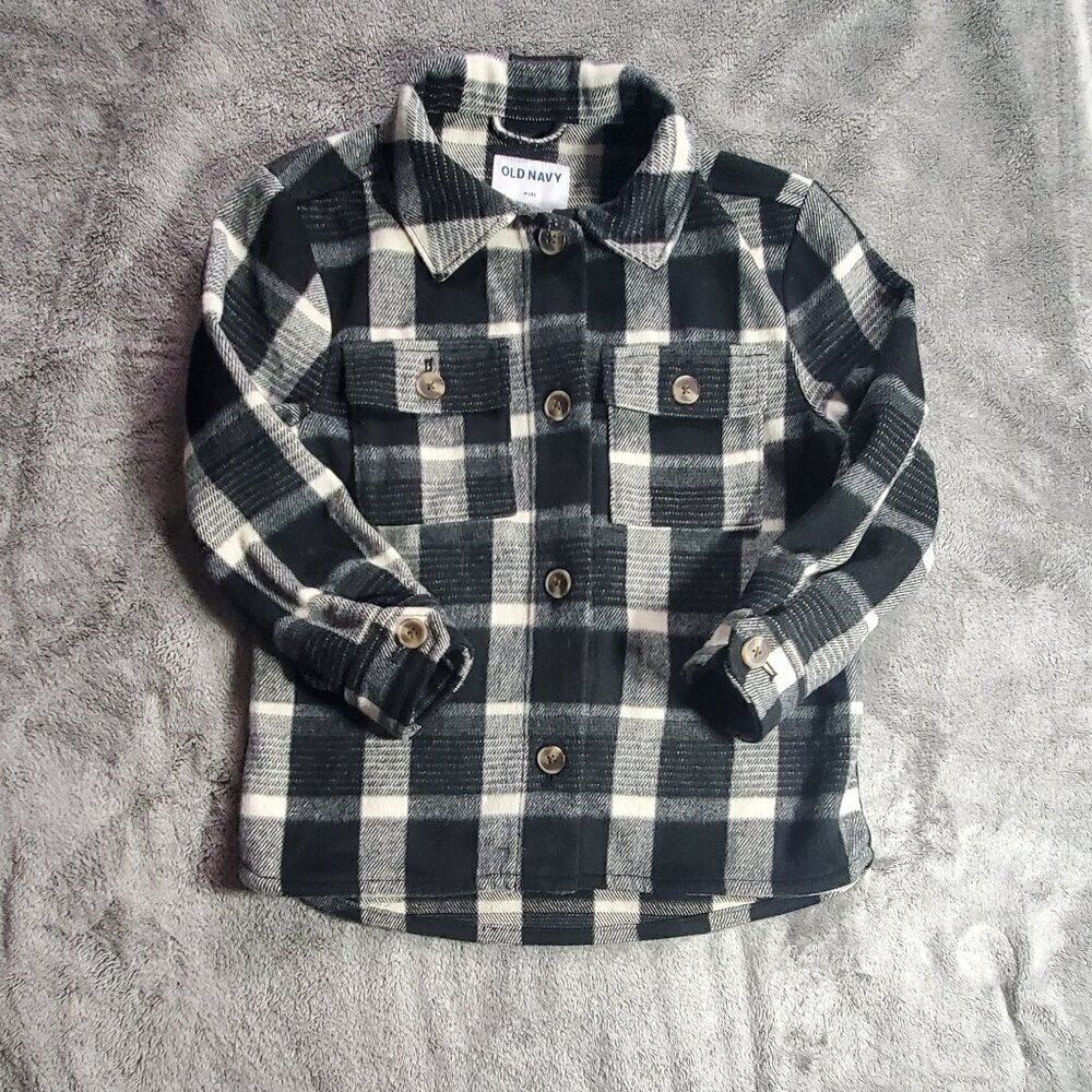Old Navy Girl’s Black & White Jacket Shacket Medium size 8
